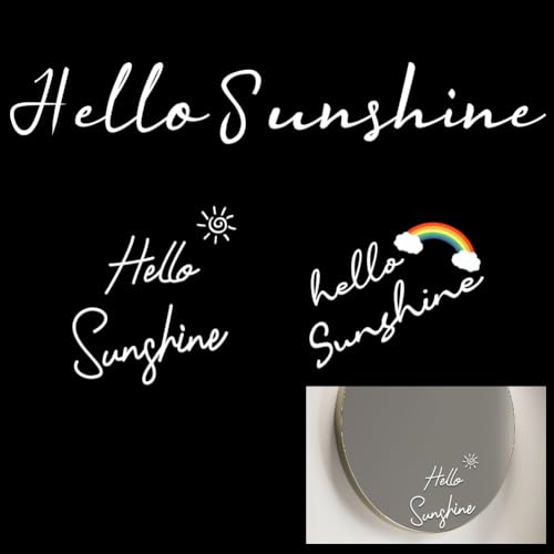 GOMAKERER 3 Stück Spiegel Aufkleber Wandtattoo Sprüche „Hello Sunshine“ Positive Affirmation Motivierender Spruch Aufkleber Für Badezimmer Schlafzimmer Wohnzimmer Autofenster Rückspiegel Für Frauen von GOMAKERER