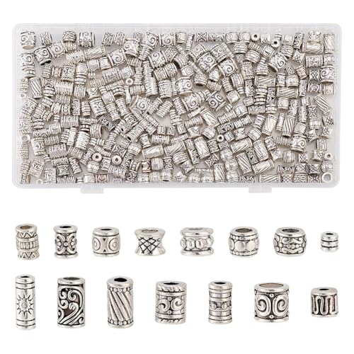 GOMAKERER 300 Stück 15 Stile Tibetischen Spalte Abstandsperlen Antike Silberne Fasstrommelperlen Vintage Abstandsperlen Aus Metalllegierung Lose Abstandsperlen Für Herstellung Armbändern Halsketten GOMAKERER 300 Stück 15 Stile Tibetischen Spalte Abstandsperlen Antike Silberne Fasstrommelperlen Vintage Abstandsperlen Aus Metalllegierung Lose Abstandsperlen Für Herstellung Armbändern Halsketten von GOMAKERER