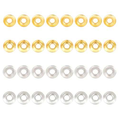 GOMAKERER 32 Stück 2 Farben 925 Abstandsperlen Aus Sterlingsilber, 3.5x1mm Sterlingsilber Scheibenperlen Metall Distanzscheiben Sterlingsilber Runde Perlen Für Die Schmuckherstellung von GOMAKERER