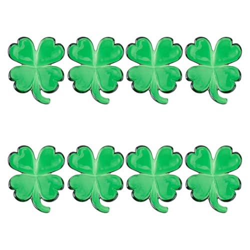 GOMAKERER 8 Stück Mini Kleeblatt Aus Glas, Kristallblumenträume Kleeblatt Statuen Vierblättriges Kleeblatt Sammlerstück Kristall Glas Statue Ornament Für Die Schreibtischdekoration Hause Büro von GOMAKERER