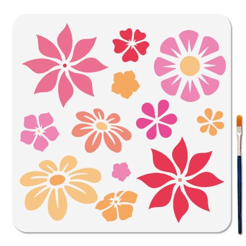 GOMAKERER Kleine Blumen Schablone Zum Malen Dekorative Schablone Zum Selbermachen Mit Boho Blumen Wiederverwendbare Farbschablone Zum Bemalen von Wänden Möbeln Basteln Holz Heimdekoration GOMAKERER Kleine Blumen Schablone Zum Malen Dekorative Schablone Zum Selbermachen Mit Boho Blumen Wiederverwendbare Farbschablone Zum Bemalen von Wänden Möbeln Basteln Holz Heimdekoration von GOMAKERER
