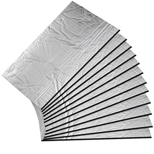 12Pcs 5mm Dämmmatte, 400*250mm Dämmmatte Auto, Wasserdicht Schallschutzmatte, Isoliermatte Selbstklebend, Dämmung Auto Zur Schalldämmung, selbstklebende Mattenrolle, Schalldämmung und Antivibration von GOMETY
