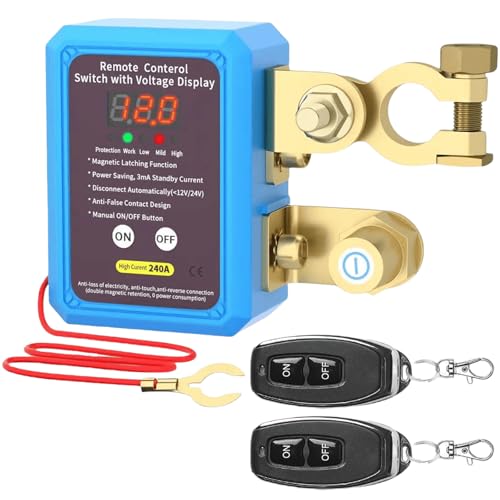 12V Drahtloser Ferngesteuerter, Auto Batterie Trennschalter 12V 240A mit LED-Spannungsanzeige Fernbedienung Automatische Abschaltung Auto Remote Batterietrennschalter für Auto RV, ATV, LKW und Boot 12V Drahtloser Ferngesteuerter, Auto Batterie Trennschalter 12V 240A mit LED-Spannungsanzeige Fernbedienung Automatische Abschaltung Auto Remote Batterietrennschalter für Auto RV, ATV, LKW und Boot von GOMETY