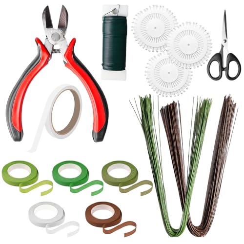14 Stück Blumen Arrangement Tool Kit, Blumendraht Zum Basteln, Floristenkrepp, Hochzeit Bouquet Drahtschneider Und Kugelkopf Pins, Blumenstieldraht Für Wrapping Blumensträuße Und Floralen Handwerken 14 Stück Blumen Arrangement Tool Kit, Blumendraht Zum Basteln, Floristenkrepp, Hochzeit Bouquet Drahtschneider Und Kugelkopf Pins, Blumenstieldraht Für Wrapping Blumensträuße Und Floralen Handwerken von GOMETY
