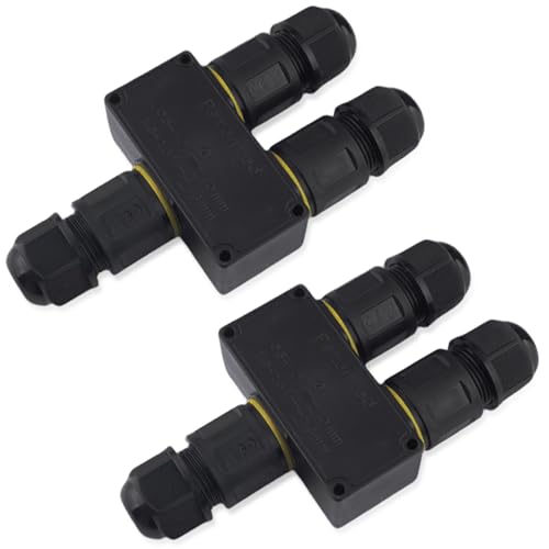 2 Stück Abzweigdosen IP68 Wasserdicht Kabelverbinder, Verteilerdose Klemmdose Kabelverbinder Wasserdichte Erdkabel Verbindungsdose für Aussen Größere 3-Wege Kabelverschraubung Ø6mm-11mm Y-Form Schwarz 2 Stück Abzweigdosen IP68 Wasserdicht Kabelverbinder, Verteilerdose Klemmdose Kabelverbinder Wasserdichte Erdkabel Verbindungsdose für Aussen Größere 3-Wege Kabelverschraubung Ø6mm-11mm Y-Form Schwarz von GOMETY