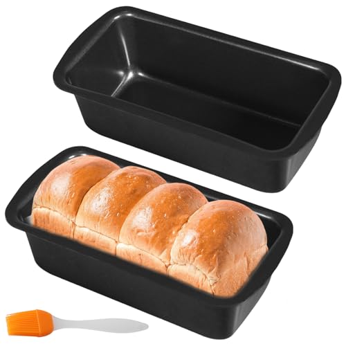 2 Stück Edelstahl Brotbackform, Kastenform Backform Rechteckig Brotbackformen mit Antihaftbeschichtung Brotformen zum Backen mit Backpinsel Silikonpinsel für Backofen Toast Kuchen Brot 19.5x9.5x6cm 2 Stück Edelstahl Brotbackform, Kastenform Backform Rechteckig Brotbackformen mit Antihaftbeschichtung Brotformen zum Backen mit Backpinsel Silikonpinsel für Backofen Toast Kuchen Brot 19.5x9.5x6cm von GOMETY