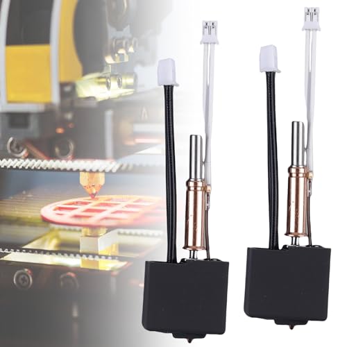 2 Stück Kobra 3 Hotend 3D Drucker Extruder-Hot-End-Kit Druckkopf mit 0.4mm Messingdüse Silikonhülle Heizblock Hotend Ersatz Thermistor Heizpatrone Heizblock für Kobra 3 3D-Drucker Zubehör (2) von GOMETY