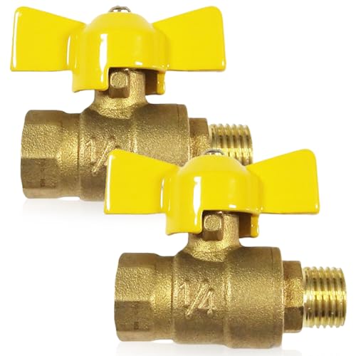 2 Stück Messing Kugelhahn 1/4 Zoll mit Flügelgriff, Messing Kugelhahn mit Rotem Flügelgriff 1/4" IG/AG Aussengewinde/Innengewinde voller DN8 PN16 Durchgang für Wasserhahn Wasserleitungen (1/4 Zoll) 2 Stück Messing Kugelhahn 1/4 Zoll mit Flügelgriff, Messing Kugelhahn mit Rotem Flügelgriff 1/4" IG/AG Aussengewinde/Innengewinde voller DN8 PN16 Durchgang für Wasserhahn Wasserleitungen (1/4 Zoll) von GOMETY