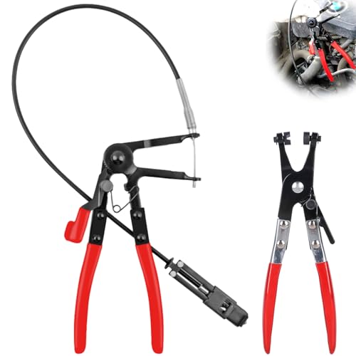 2 Stück Schlauchklemmenzange Set, Federbandschellenzange mit Drahtwelle, Schlauchschellenzang mit Geradem Hals, Ratschenverriegelung Funktion Auto Zange Werkzeug Satz für Kfz-Reparaturen 2 Stück Schlauchklemmenzange Set, Federbandschellenzange mit Drahtwelle, Schlauchschellenzang mit Geradem Hals, Ratschenverriegelung Funktion Auto Zange Werkzeug Satz für Kfz-Reparaturen von GOMETY