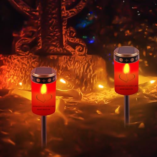 2 Stück Solar Grablichter für Draußen Wasserdicht, 6,6 x11,5 cm Solar LED Grablicht Outdoor Friedhofskerze Solarbetrieben mit Lichtsensor, Grabkerzemit Erdspieß, Kerzen Outdoor 2 Stück Solar Grablichter für Draußen Wasserdicht, 6,6 x11,5 cm Solar LED Grablicht Outdoor Friedhofskerze Solarbetrieben mit Lichtsensor, Grabkerzemit Erdspieß, Kerzen Outdoor von GOMETY