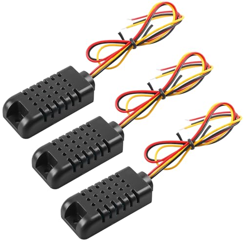 GOMETY 3 Stück Kapazitive Digital Temperatur Und Luftfeuchtigkeit Sensor, DHT21/AM2301A Digital Sensor Temperatur Feuchtigkeitssensormodul, Für Arduino Kompatible Projekte, Schwarz von GOMETY