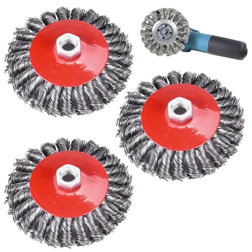 3 Stück Drahtbürste Winkelschleifer, M14 125mm Drahtbürsten für Winkelschleifer, Winkelschleifer Scheibenbürste Topfbürste Winkelschleifer Drahtbürste Set für Poliere, Entzunder und Entgrate- M14 3 Stück Drahtbürste Winkelschleifer, M14 125mm Drahtbürsten für Winkelschleifer, Winkelschleifer Scheibenbürste Topfbürste Winkelschleifer Drahtbürste Set für Poliere, Entzunder und Entgrate- M14 von GOMETY