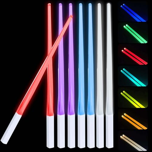4 Paar Leuchtende Essstäbchen, Lichtschwert Chopstick mit 9 Farbmodi, LED Essstäbchen BPA Frei und Spülmaschinenfest, Licht Leuchtende Stäbchen für Dinnerparty Sushi und Konzert 4 Paar Leuchtende Essstäbchen, Lichtschwert Chopstick mit 9 Farbmodi, LED Essstäbchen BPA Frei und Spülmaschinenfest, Licht Leuchtende Stäbchen für Dinnerparty Sushi und Konzert von GOMETY
