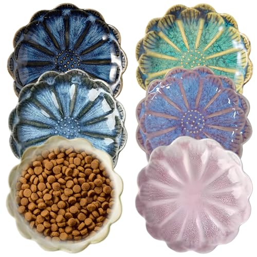 GOMETY 6 Stück Fressnäpfe für Katzen, Flache Katzennäpfe aus Keramik, Bunte Katzennäpfe für Kätzchen & Kleintiere, Katzenfutter Napf, Katzenschüssel Flach Futterschale Katze GOMETY 6 Stück Fressnäpfe für Katzen, Flache Katzennäpfe aus Keramik, Bunte Katzennäpfe für Kätzchen & Kleintiere, Katzenfutter Napf, Katzenschüssel Flach Futterschale Katze von GOMETY