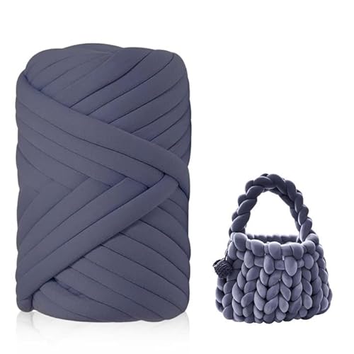 Armstricken Wolle, 500g/25m Sperrige Chunky Yarn Schlauchgarn Häkelwolle Grob Gestrickte Kuscheldecke Chunky Wolle zum Handstricken Armstricken Isländische Wolle für Anfänger (Dunkelgrau) von GOMETY
