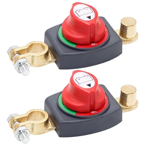 Batterieschalter 12V, Auto Batterie Trennschalter, 12V Stromschalter, Batterie Hauptschalter 12v, ON-OFF Batterietrennschalter Einbau Stromschalter Wasserdichter Hauptschalter für Auto Motorrad (2) von GOMETY
