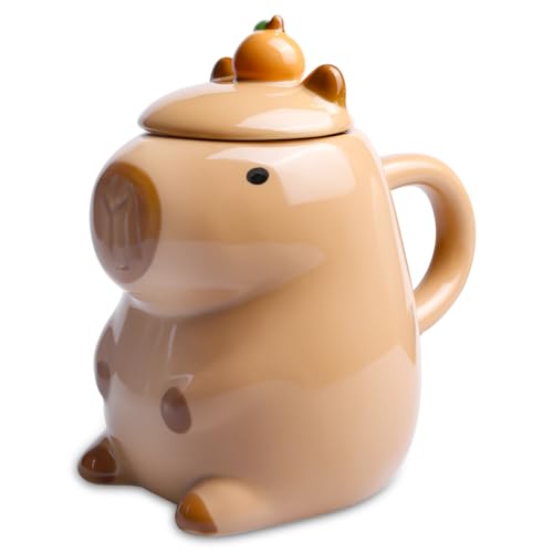 Capybara Tasse, Süß Becher mit Deckel, 3D Wasserschwein Kaffeetasse, Personalisiert Capybara Tasse, Keramik Kaffeetasse, Wasserschwein Kaffeebecher für Weihnachten Geburtstag Jubiläum Kinder Capybara Tasse, Süß Becher mit Deckel, 3D Wasserschwein Kaffeetasse, Personalisiert Capybara Tasse, Keramik Kaffeetasse, Wasserschwein Kaffeebecher für Weihnachten Geburtstag Jubiläum Kinder von GOMETY