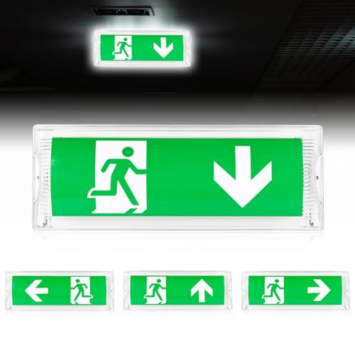 Dauerlicht LED Notleuchte IP65, Fluchtwegleuchte Notlicht mit 4 Notausgangspiktogramm bestens Notbeleuchtung mit Notstromakku 3h beleuchtetes Notausgangsschild für öffentliche Plätze (35.5x13.5x8cm) Dauerlicht LED Notleuchte IP65, Fluchtwegleuchte Notlicht mit 4 Notausgangspiktogramm bestens Notbeleuchtung mit Notstromakku 3h beleuchtetes Notausgangsschild für öffentliche Plätze (35.5x13.5x8cm) von GOMETY