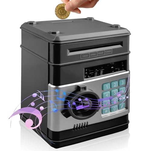 Elektronische Spardose Tresor für Kinder ab 3, Elektronischer Passwortcode Tresor ATM mit Musik Modus, Digitale Elektronisches Sparschwein für Kinder Spielzeug mit Automatischem Scrollen (1, Schwarz) Elektronische Spardose Tresor für Kinder ab 3, Elektronischer Passwortcode Tresor ATM mit Musik Modus, Digitale Elektronisches Sparschwein für Kinder Spielzeug mit Automatischem Scrollen (1, Schwarz) von GOMETY