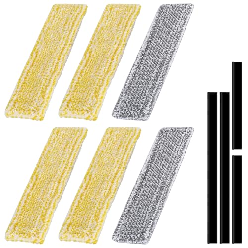 Fenstersauger Zubehör für Kärcher Fenstersauger WV 2 Plus N WV 5 Plus N WV 1 Plus, 6 Stück Zubehör Mikrofaser-Wischbezüge und 4 Stück Gummilippe Abzieher, Kärcher Fenstersauger Ersatzteile(Gelb+Grau) von GOMETY