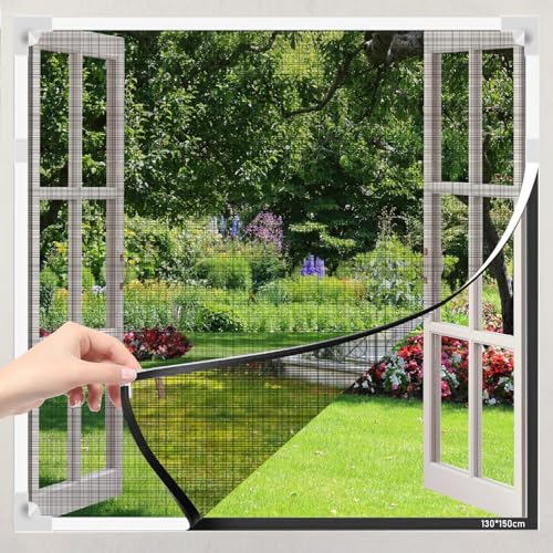 Fliegengitter Fenster Magnet, Max 120 x 100 CM Magnetischer Insektenschutz für Fenster, Verstellbarer DIY-Fliegenschutz für Hält Käfer Fliegen Moskitos fern, Ohne Bohren Einfache Installation (XL) Fliegengitter Fenster Magnet, Max 120 x 100 CM Magnetischer Insektenschutz für Fenster, Verstellbarer DIY-Fliegenschutz für Hält Käfer Fliegen Moskitos fern, Ohne Bohren Einfache Installation (XL) von GOMETY
