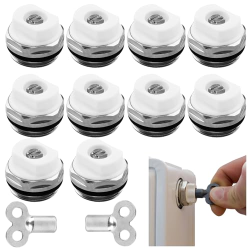 GOMETY 10 Stück 1/2" Heizkörper Entlüftungsventil, Messing Heizungsventil Heizkörperentlüftung mit drehbarem Kunststoffkopf MetallkopfSchlüssel 1/2 Zoll Entlüfter Ablüfter Entlüftungsschraube Ventil GOMETY 10 Stück 1/2" Heizkörper Entlüftungsventil, Messing Heizungsventil Heizkörperentlüftung mit drehbarem Kunststoffkopf MetallkopfSchlüssel 1/2 Zoll Entlüfter Ablüfter Entlüftungsschraube Ventil von GOMETY