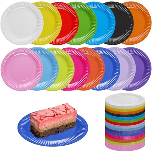 GOMETY 150 Stück DIY Bunt Pappteller, 18 cm Regenbogenfarbene Party Pappteller 15 Farben Rund Teller Papierteller Partyteller Bunte DIY Malerei Papierteller für Feste und Feiern Grillabend GOMETY 150 Stück DIY Bunt Pappteller, 18 cm Regenbogenfarbene Party Pappteller 15 Farben Rund Teller Papierteller Partyteller Bunte DIY Malerei Papierteller für Feste und Feiern Grillabend von GOMETY