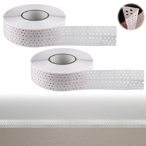 GOMETY 2 Stück 40M*5CM Nahtabdeckband Trockenbau, Fugenband Selbstklebend, Eckschiene Trockenbau PVC Kantenschutz, Gipskarton Fugenband Dichtungsband zum Verbinden von GK-Platten von GOMETY