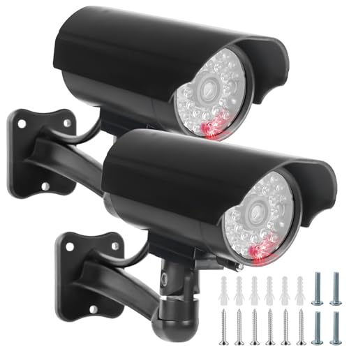 GOMETY 2 Stück Kamera Atrappe Außen mit Rot Blinkender LED, Fake Kamera Überwachungskamera Attrappe, Außen CCTV Dummy Kamera Sicherheits Fake Sicherheitskamera für den Innen und Außenbereich GOMETY 2 Stück Kamera Atrappe Außen mit Rot Blinkender LED, Fake Kamera Überwachungskamera Attrappe, Außen CCTV Dummy Kamera Sicherheits Fake Sicherheitskamera für den Innen und Außenbereich von GOMETY