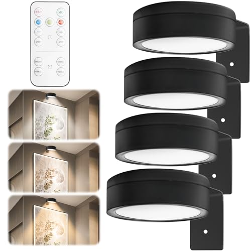 GOMETY 4 PACK Bild Licht Batterie betrieben mit Fernbedienung, Wandleuchte Innen Malerei Licht für Kunst LED-Wandleuchten mit 3 Farbmodi Dimmbar Bilderrahmen Licht Magnetisch Vitrinenbeleuchtung GOMETY 4 PACK Bild Licht Batterie betrieben mit Fernbedienung, Wandleuchte Innen Malerei Licht für Kunst LED-Wandleuchten mit 3 Farbmodi Dimmbar Bilderrahmen Licht Magnetisch Vitrinenbeleuchtung von GOMETY