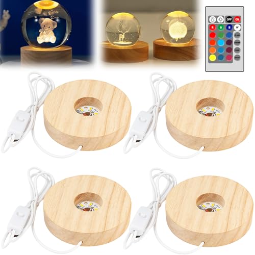 GOMETY 4 Stück Runde LED Sockel, 10*2 cm Weiß LED Ausstellungsstand Lampesockel, 7 Farbige Holz LEDLichtsockel Mit Fernbedienung, Runde Holz Leuchtsockel Für Kristallkugeln, Glas Und Harz GOMETY 4 Stück Runde LED Sockel, 10*2 cm Weiß LED Ausstellungsstand Lampesockel, 7 Farbige Holz LEDLichtsockel Mit Fernbedienung, Runde Holz Leuchtsockel Für Kristallkugeln, Glas Und Harz von GOMETY
