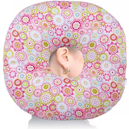 GOMETY Piercing Kissen mit Loch, Blau Donut Kissen für Seitenschläfer zur Ohr Gegen Ohrenschmerzen, Ohrkissen Kissen Seitenschläfer Piercing Pillow für Schmerzlinderung Im Ohr Sleepingring (Rot) von GOMETY