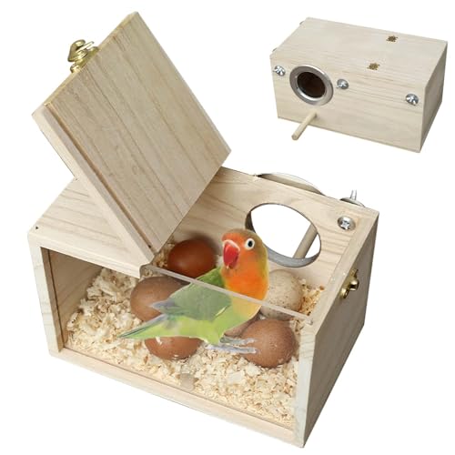 Wellensittich Nistkasten, 19.5x12x12cm Vogelnest Brutkasten, Vogelhaus Holz, Vogelzuchtbox Transparentes Design, Natürliche Vogel zuchtbox Loch Links für Liebevogel Ellensittich Sittich Fink Wellensittich Nistkasten, 19.5x12x12cm Vogelnest Brutkasten, Vogelhaus Holz, Vogelzuchtbox Transparentes Design, Natürliche Vogel zuchtbox Loch Links für Liebevogel Ellensittich Sittich Fink von GOMETY