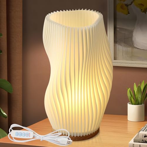Nachttischlampe Mit Holzsockel, Nachttischlampe Mit Kabel, 9-Stufig Dimmbare Tischlampen Mit Knopfsteuerung, Tischleuchte Minimalistische Mit Pla Lampenschirm, Für Schlafzimmer Nachttisch Wohnzimme Nachttischlampe Mit Holzsockel, Nachttischlampe Mit Kabel, 9-Stufig Dimmbare Tischlampen Mit Knopfsteuerung, Tischleuchte Minimalistische Mit Pla Lampenschirm, Für Schlafzimmer Nachttisch Wohnzimme von GOMETY