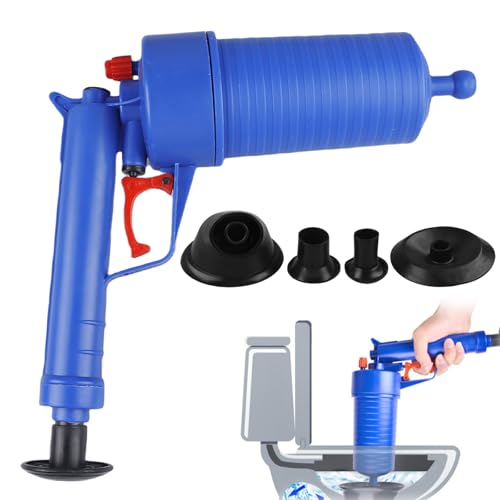 Pressluft Rohrreiniger, 3.5 Bar Rohrreiniger Druckluft mit 4 Gummiadapter, Abflussreiniger Pumpe, Luftdruck-Rohrreinigungspumpe von Rohr-Verstopfungen für WC Dusche Waschbecken Küche Reinigung(Blau) Pressluft Rohrreiniger, 3.5 Bar Rohrreiniger Druckluft mit 4 Gummiadapter, Abflussreiniger Pumpe, Luftdruck-Rohrreinigungspumpe von Rohr-Verstopfungen für WC Dusche Waschbecken Küche Reinigung(Blau) von GOMETY