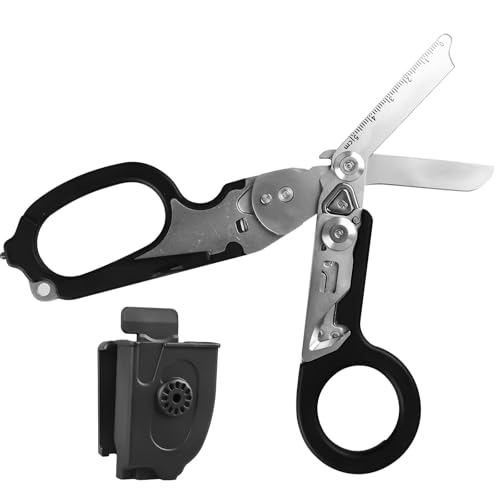 Raptor Response Notfallschere, Faltbare Scherenzange aus Edelstahl mit 6 Funktionen, Multitool Rettungsschere Trauma Schere für Professionellen Einsatz im Rettungsdienst Oder Alltägliche Aufgaben von GOMETY