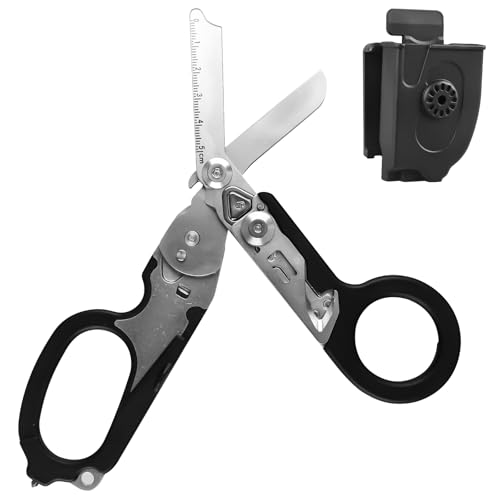 Raptor Response Notfallschere, Multitool Rettungsschere mit 6 Funktionen, Faltbare Scherenzange aus Edelstahl Trauma Schere für Professionellen Einsatz im Rettungsdienst Oder Alltägliche Aufgaben von GOMETY