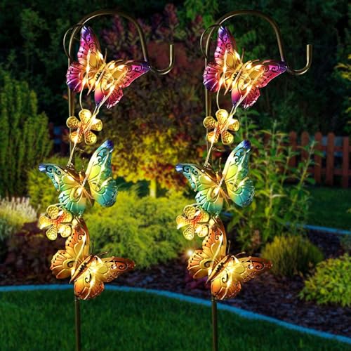 Solar Gartenleuchte 2 Paket, IP44 Wasserdicht Schmetterling Solar Außenleuchten, Schmetterling Garten Pfahl Solarlampen für Garten Rasen Terrasse oder Hof Pathway Balkon Yard Gartendeko Draußen Solar Gartenleuchte 2 Paket, IP44 Wasserdicht Schmetterling Solar Außenleuchten, Schmetterling Garten Pfahl Solarlampen für Garten Rasen Terrasse oder Hof Pathway Balkon Yard Gartendeko Draußen von GOMETY