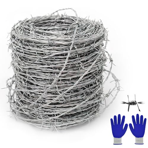 Stacheldraht 1,6 mm x 10m, 4 Punkt Stacheldraht Zaun, Stark und Flexibel für Balkon Garten oder Handwerk, 10 Meter Baseballschläger oder Handwerk Stacheldraht 1,6 mm x 10m, 4 Punkt Stacheldraht Zaun, Stark und Flexibel für Balkon Garten oder Handwerk, 10 Meter Baseballschläger oder Handwerk von GOMETY