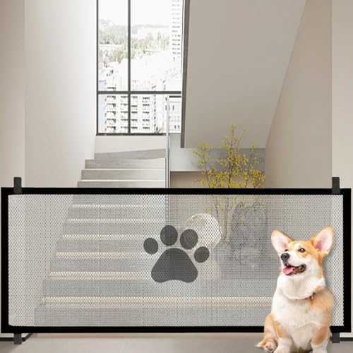 Treppenschutzgitter Hund, Hunde Türschutzgitter 180 x 78 cm, Hundebarrieren Hunde, Tragbare Absperrgitter für Baby und Katze, Treppenschutzgitter ohne Bohren für Treppen Haustier Türen Flur (Weiss, m) Treppenschutzgitter Hund, Hunde Türschutzgitter 180 x 78 cm, Hundebarrieren Hunde, Tragbare Absperrgitter für Baby und Katze, Treppenschutzgitter ohne Bohren für Treppen Haustier Türen Flur (Weiss, m) von GOMETY