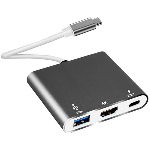 USB C auf Dual HDMI Adapter, 3 in 1 USB Typ C to HDMI Adapter mit 4K-3.0,100W PD, Multifunktional für Laptop MacBook Pro Air,Samsung Dell XPS iPad Pro von GOMETY