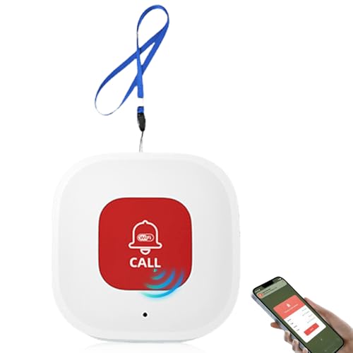 WiFi Notrufknopf für Senioren, Senioren Notruf Empfänger WiFi Alarmanlage Haus, SOS Notfallknopf für Senioren Patienten Behinderte Ältere, Kompatibel mit Tuya /Smart Life, Unterstützt Wi-Fi 2.4GHz von GOMETY