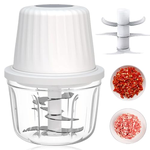 Zwiebelschneider Elektrisch, 400ml Zwiebel Zerkleinerer Elektrisch Multizerkleinerer Küche Aufladbar mit Ladekabel, Universal Mixer Gemüsezerkleinerer für Fleisch Zwiebeln Knoblauch Gemüse Nüsse Zwiebelschneider Elektrisch, 400ml Zwiebel Zerkleinerer Elektrisch Multizerkleinerer Küche Aufladbar mit Ladekabel, Universal Mixer Gemüsezerkleinerer für Fleisch Zwiebeln Knoblauch Gemüse Nüsse von GOMETY