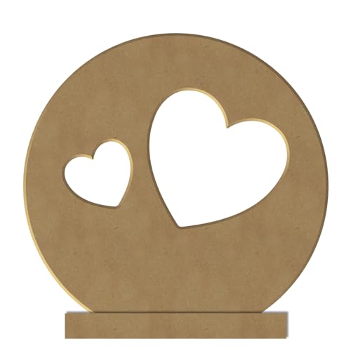 Gomille - Teelichthalter Herzen – 12 x 12 cm – Form aus Holz zum Dekorieren – 4195 von GOMILLE