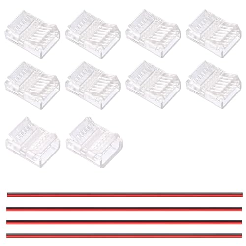 GOMING 12mm Doppelreihe COB LED Streifen Steckverbinder Set 8 Stück Streifen zu Draht Transparente Lückenlose Steckverbinder 2 Streifen zu Streifen Steckverbinder 4 Stück 10cm Verlängerungsdrähte GOMING 12mm Doppelreihe COB LED Streifen Steckverbinder Set 8 Stück Streifen zu Draht Transparente Lückenlose Steckverbinder 2 Streifen zu Streifen Steckverbinder 4 Stück 10cm Verlängerungsdrähte von GOMING