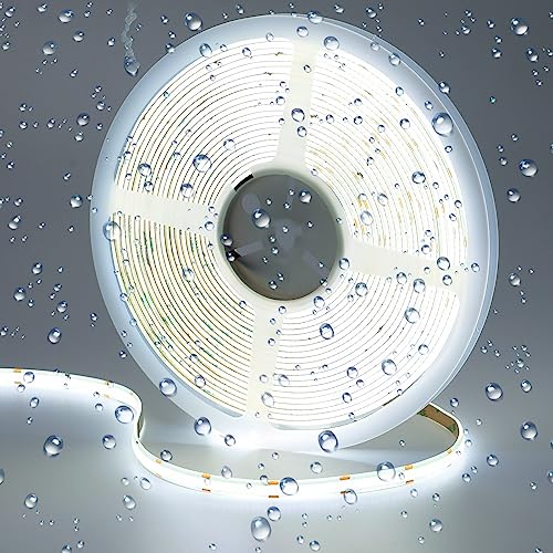 GOMING 24V 10M COB LED Streifen Kaltes Weiß 6000K Wasserdicht IP65 LED Strip 384LED/M LED Band Selbstklebend CRI 93+ Hohe Helligkeit 6800lm Lichtband für Heim Deko(Netzteil nicht Enthalten) GOMING 24V 10M COB LED Streifen Kaltes Weiß 6000K Wasserdicht IP65 LED Strip 384LED/M LED Band Selbstklebend CRI 93+ Hohe Helligkeit 6800lm Lichtband für Heim Deko(Netzteil nicht Enthalten) von GOMING