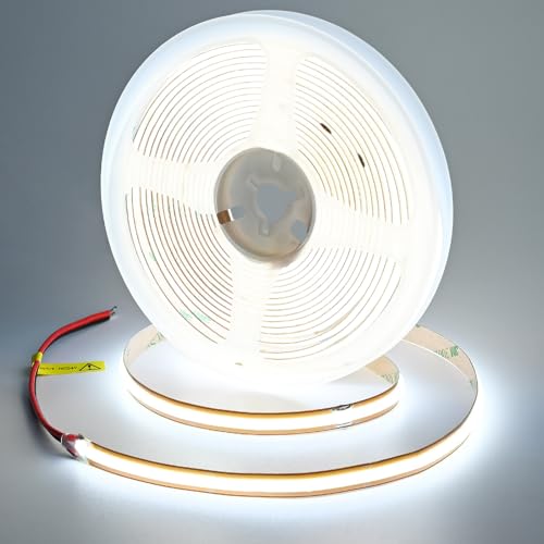 GOMING 24V COB LED Strip Kaltes Weiß 6000K 5M LED Streifen Nach Belieben Schneiden 528LED/M 13W/M LED Band Selbstklebend CRI 93+ 4600lm IP20 Nicht Wasserdicht für Heim Deko(Netzteil nicht Enthalten) GOMING 24V COB LED Strip Kaltes Weiß 6000K 5M LED Streifen Nach Belieben Schneiden 528LED/M 13W/M LED Band Selbstklebend CRI 93+ 4600lm IP20 Nicht Wasserdicht für Heim Deko(Netzteil nicht Enthalten) von GOMING