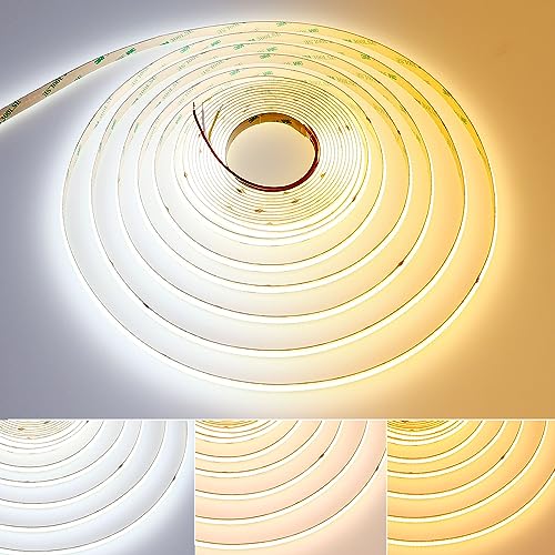 GOMING Abstimmbare 24V 10M CCT COB LED Streifen 2700K-6500K Weiß Einstellbar LED Strip 624LED/M CRI 93+ Flexible Hohe Helligkeit Nein-wasserdicht IP20 LED Band für Küche Wohnkultur(Nur Strip) von GOMING