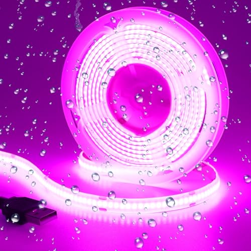 GOMING DC 5V USB COB LED Strip Violett LED Streifen IP65 Wasserdicht 2M 320LED/M LED Band Selbstklebend Lichtband für Home TV Hintergrundbeleuchtung Vitrinenbeleuchtung von GOMING