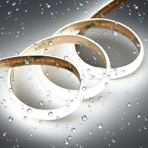 GOMING Diffus 24V 10M COB LED Streifen Kaltes Weiß 6000K Milchweißes Silikon IP65 Wasserdicht LED Strip 11W/M 312LED/M 6300lm LED Band Selbstklebend CRI 93+ für Heim Deko(Netzteil nicht Enthalten) GOMING Diffus 24V 10M COB LED Streifen Kaltes Weiß 6000K Milchweißes Silikon IP65 Wasserdicht LED Strip 11W/M 312LED/M 6300lm LED Band Selbstklebend CRI 93+ für Heim Deko(Netzteil nicht Enthalten) von GOMING